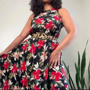 VTG Floral Sleeveless Midi Sundress